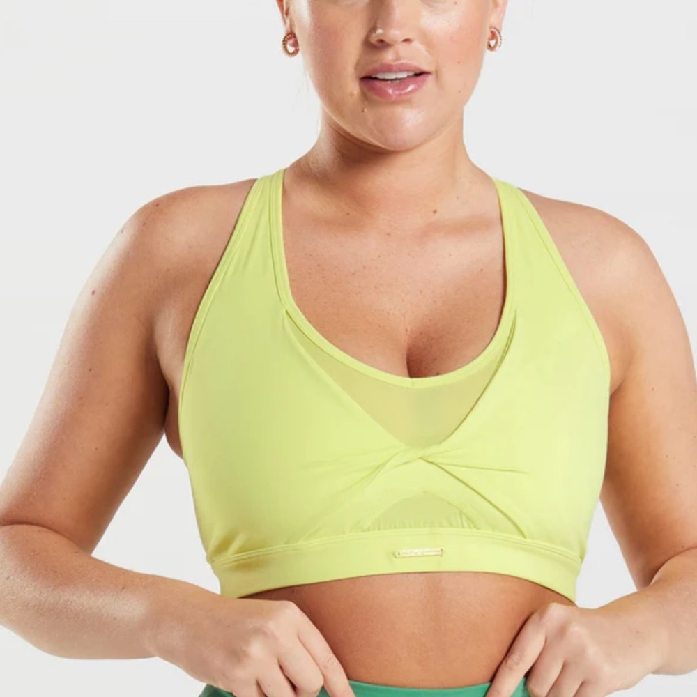 Gymshark Whitney Mesh Sports Bra - Sea Kelp Green XS
